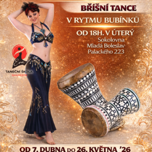 Kurz začátečnice a mírně pokročilé: egyptské břišní tance v rytmu bubnů v úterý od 18h. od 21. dubna