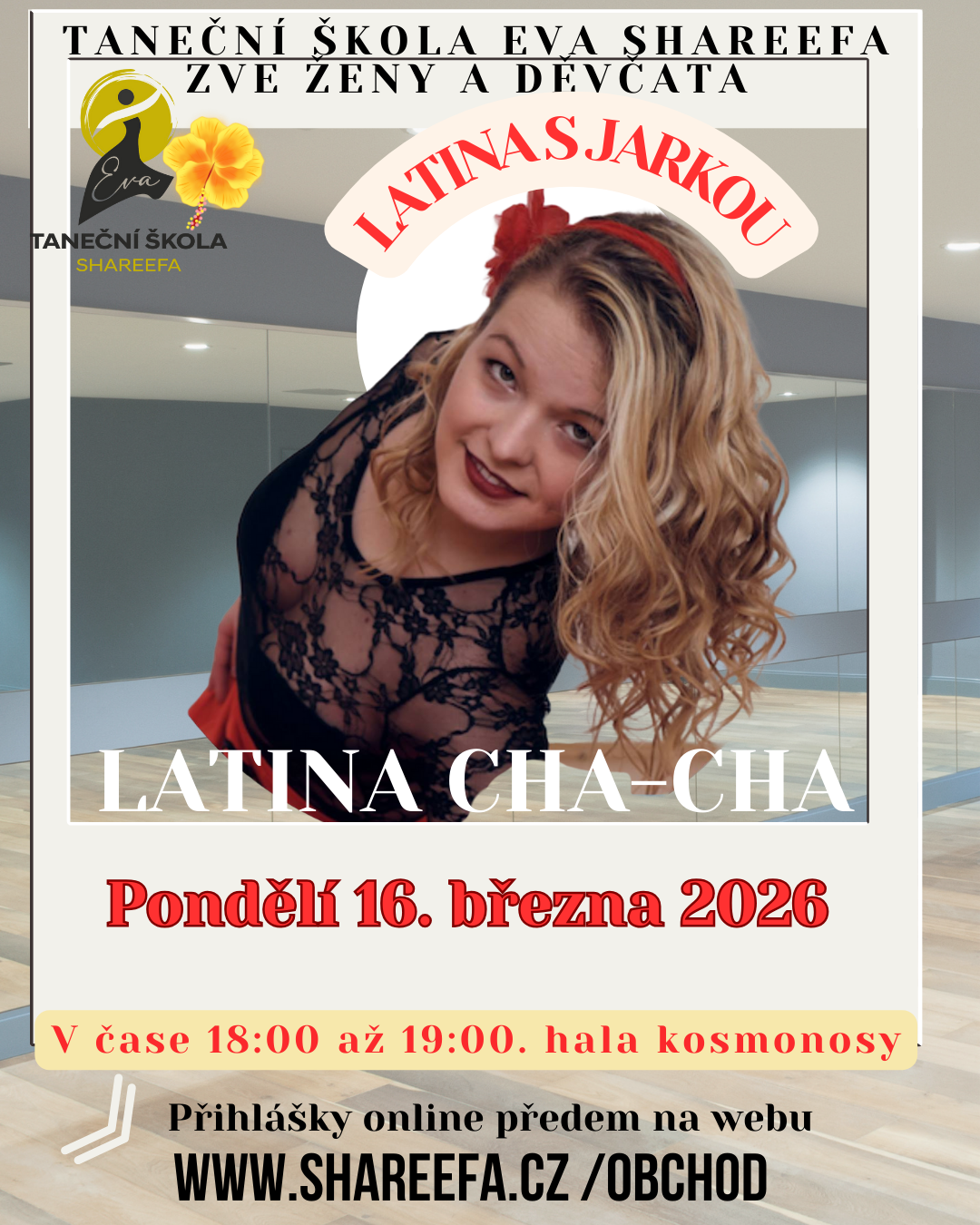 Lekce: cha-cha-cha latina s Jarkou v pondělí 16. března od 18:00 začátečnice