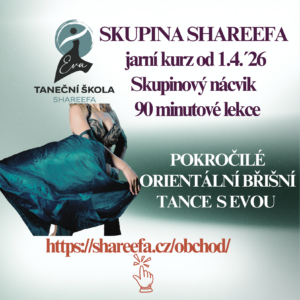 Kurz: orientální tance pokročilé, středy 18:00 1.4.-13.5./skupina Shareefa