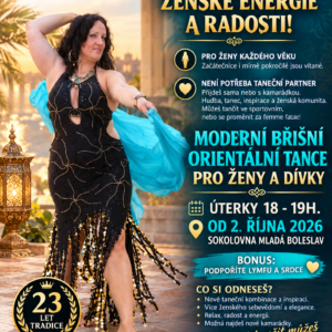 Kurz: Orientální břišní tance (Začátečnice + Mír. pokročilé)– Úterky 18:00 (6. 10. – 6. 12.) v Sokolovně MB/ poslední 2 volná místa